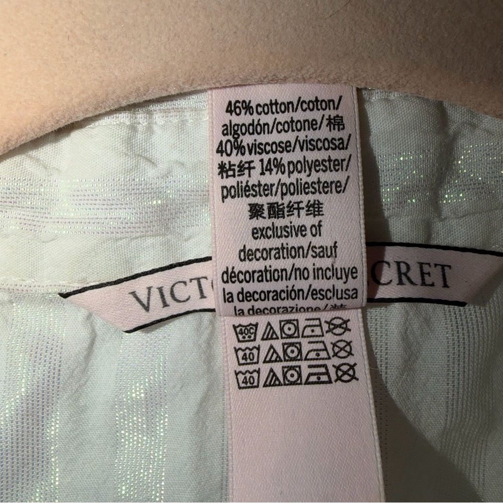 Victoria's Secret White Shirt with Iridescent Stripes - Picture 3 of 5